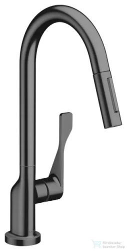 Hansgrohe AXOR CITTERIO Ecosmart kihúzható fejes mosogató csaptelep 250 2 jet, szálcsiszolt fekete króm 39832340