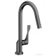 Hansgrohe AXOR CITTERIO Ecosmart kihúzható fejes mosogató csaptelep 250 2 jet, szálcsiszolt fekete króm 39832340