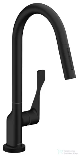 Hansgrohe AXOR CITTERIO Ecosmart kihúzható fejes mosogató csaptelep 250 2 jet, matt fekete 39832670
