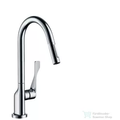   Hansgrohe AX Citterio egykaros konyhai csaptelep kihúzható zuhanyfejjel DN15, króm 39835000