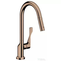   Hansgrohe AXOR Citterio egykaros konyhai csaptelep kihúzható zuhanyfejjel DN15, polírozott vörös arany hatású 39835300