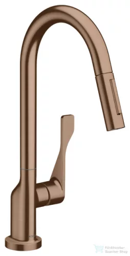 Hansgrohe AXOR Citterio egykaros konyhai csaptelep kihúzható zuhanyfejjel DN15, szálcsiszolt vörös arany hatású 39835310