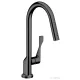 Hansgrohe AXOR Citterio egykaros konyhai csaptelep kihúzható zuhanyfejjel DN15, polírozott fekete króm 39835330