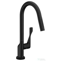   Hansgrohe AXOR Citterio egykaros konyhai csaptelep kihúzható zuhanyfejjel DN15, matt fekete 39835670