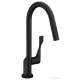 Hansgrohe AXOR Citterio egykaros konyhai csaptelep kihúzható zuhanyfejjel DN15, matt fekete 39835670