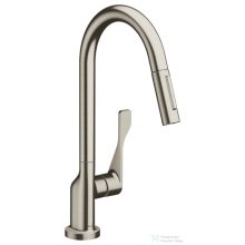   Hansgrohe AX Citterio egykaros konyhai csaptelep kihúzható zuhanyfejjel DN15, rozsdamentes acél hatású 39835800
