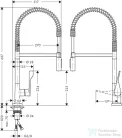 Hansgrohe AX Citterio Semi-Pro egykaros konyhai csaptelep DN15, króm 39840000