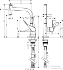 Hansgrohe AXOR Citterio egykaros konyhai csaptelep kihúzható zuhanyfejjel 39861000