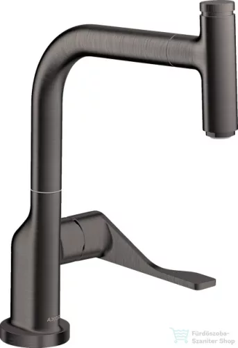 Hansgrohe AXOR CITTERIO Select egykaros konyhai csaptelep kihúzható zuhanyfejjel, szálcsiszolt fekete króm 39861340