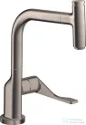 Hansgrohe AXOR CITTERIO Select egykaros konyhai csaptelep kihúzható zuhanyfejjel, rozsdamentes acél hatású 39861800
