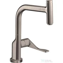   Hansgrohe AXOR CITTERIO Select egykaros konyhai csaptelep kihúzható zuhanyfejjel, rozsdamentes acél hatású 39861800