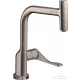 Hansgrohe AXOR CITTERIO Select egykaros konyhai csaptelep kihúzható zuhanyfejjel, rozsdamentes acél hatású 39861800