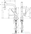Hansgrohe AXOR CITTERIO Select egykaros konyhai csaptelep kihúzható zuhanyfejjel, polírozott arany hatású 39861990