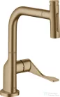 Hansgrohe AXOR CITTERIO Select S-Box egykaros konyhai csaptelep kihúzható zuhanyfejjel,2 jet, szálcsiszolt bronz 39862140