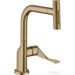   Hansgrohe AXOR CITTERIO Select S-Box egykaros konyhai csaptelep kihúzható zuhanyfejjel,2 jet, szálcsiszolt bronz 39862140