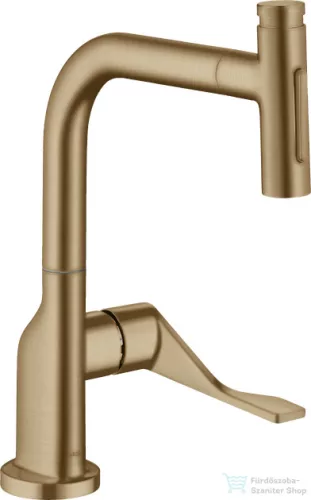 Hansgrohe AXOR CITTERIO Select S-Box egykaros konyhai csaptelep kihúzható zuhanyfejjel,2 jet, szálcsiszolt bronz 39862140
