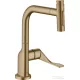 Hansgrohe AXOR CITTERIO Select S-Box egykaros konyhai csaptelep kihúzható zuhanyfejjel,2 jet, szálcsiszolt bronz 39862140
