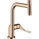 Hansgrohe AXOR CITTERIO Select S-Box egykaros konyhai csaptelep kihúzható zuhanyfejjel,2 jet, polírozott vörös arany hatású 39862300
