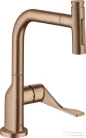 Hansgrohe AXOR CITTERIO Select S-Box egykaros konyhai csaptelep kihúzható zuhanyfejjel,2 jet, szálcsiszolt vörös arany hatású 39862310