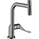 Hansgrohe AXOR CITTERIO Select S-Box egykaros konyhai csaptelep kihúzható zuhanyfejjel,2 jet, polírozott fekete króm 39862330
