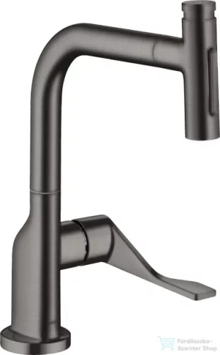Hansgrohe AXOR CITTERIO Select S-Box egykaros konyhai csaptelep kihúzható zuhanyfejjel,2 jet, szálcsiszolt fekete króm 39862340