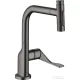 Hansgrohe AXOR CITTERIO Select S-Box egykaros konyhai csaptelep kihúzható zuhanyfejjel,2 jet, szálcsiszolt fekete króm 39862340