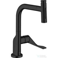   Hansgrohe AXOR CITTERIO Select S-Box egykaros konyhai csaptelep kihúzható zuhanyfejjel,2 jet, matt fekete 39862670