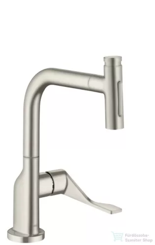 Hansgrohe AXOR CITTERIO Select S-Box egykaros konyhai csaptelep kihúzható zuhanyfejjel,2 jet, rozsdamentes acél hatású 39862800