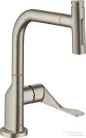 Hansgrohe AXOR CITTERIO Select S-Box egykaros konyhai csaptelep kihúzható zuhanyfejjel,2 jet, szálcsiszolt nikkel 39862820