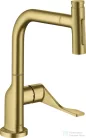 Hansgrohe AXOR CITTERIO Select S-Box egykaros konyhai csaptelep kihúzható zuhanyfejjel,2 jet, szálcsiszolt sárgaréz 39862950