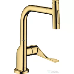   Hansgrohe AXOR CITTERIO Select S-Box egykaros konyhai csaptelep kihúzható zuhanyfejjel,2 jet, polírozott arany hatású 39862990