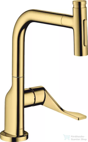 Hansgrohe AXOR CITTERIO Select S-Box egykaros konyhai csaptelep kihúzható zuhanyfejjel,2 jet, polírozott arany hatású 39862990