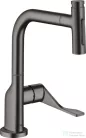 Hansgrohe AXOR CITTERIO Select 230 egykaros mosogató csaptelep kihúzható zuhanyfejjel,2 jet, szálcsiszolt fekete króm 39863340