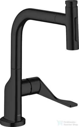 Hansgrohe AXOR CITTERIO Select 230 egykaros mosogató csaptelep kihúzható zuhanyfejjel,2 jet, matt fekete 39863670