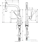 Hansgrohe AXOR CITTERIO Select 230 egykaros mosogató csaptelep kihúzható zuhanyfejjel,2 jet, rozsdamentes acél hatású 39863800