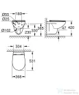 Grohe Bau Ceramic perem nélküli függesztett wc lecsapódáságátlós ülőkével,fehér 39899000