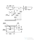 Grohe START EDGE 55x40 cm-es fali mosdó,fehér 39949000