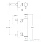 RamonSoler ODISEA fali termosztátos zuhany csaptelep zuhanyszett nélkül, szálcsiszolt arany 39D307512