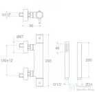 RamonSoler ODISEA fali termosztátos zuhany csaptelep zuhanyszettel, matt fekete 39D307515