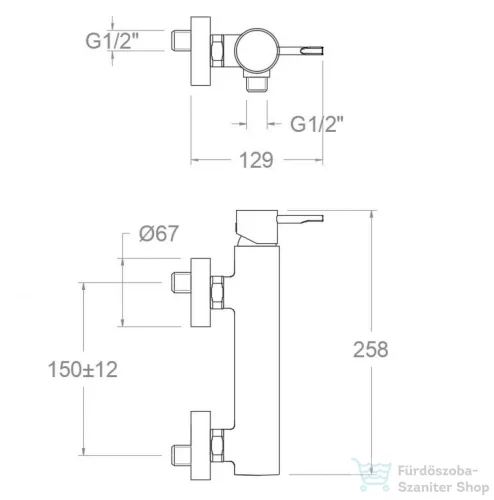 RamonSoler ODISEA fali zuhanycsaptelep zuhanyszett nélkül, szálcsiszolt grafit 39D312230
