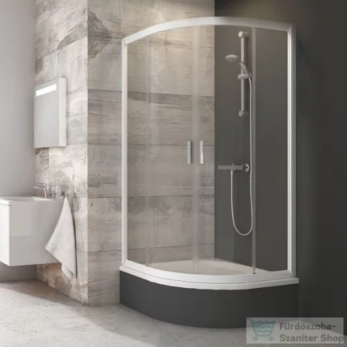 Ravak BLIX BLCP4-80 Sabina 80x80x175 cm-es negyedköríves tolóajtós zuhanykabin,Fehér+Transparent 3B240140Z1