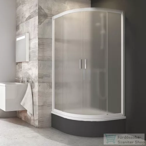 Ravak BLIX BLCP4-80 Sabina 80x80x175 cm-es negyedköríves tolóajtós zuhanykabin,Fehér+Grape 3B240140ZG