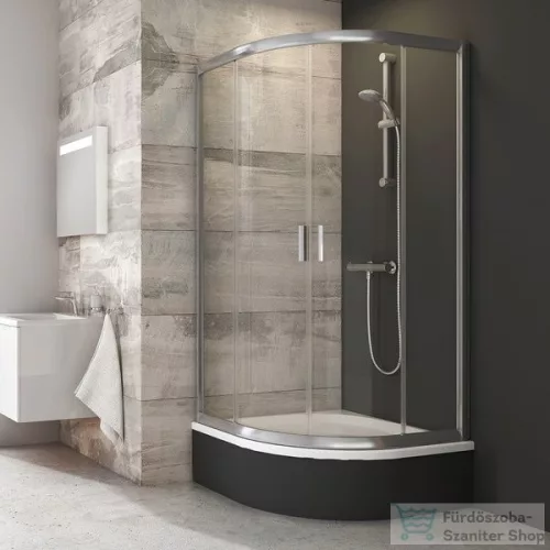 Ravak BLIX BLCP4-80 Sabina 80x80x175 cm-es negyedköríves tolóajtós zuhanykabin,Króm+Transparent 3B240C40Z1