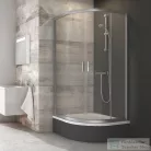 Ravak BLIX BLCP4-80 Sabina 80x80x175 cm-es negyedköríves tolóajtós zuhanykabin,Szatén+Transparent 3B240U40Z1