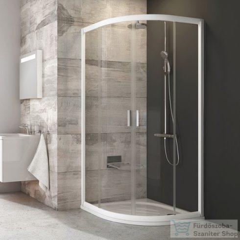 Ravak BLIX BLCP4-90 90x90 cm-es negyedköríves tolóajtós zuhanykabin,Fehér+Transparent 3B270100Z1