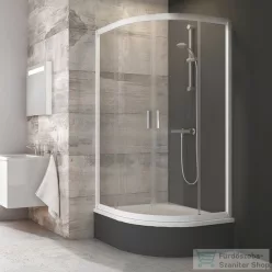   Ravak BLIX BLCP4-90 Sabina 90x90x175 cm-es negyedköríves tolóajtós zuhanykabin,Fehér+Transparent 3B270140Z1