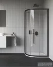 Ravak BLIX II NBLCP4 80x80 negyedköríves tolóajtós zuhanykabin, transparent üveg, fekete 3BM40300Z1