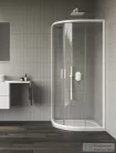 Ravak BLIX II NBLCP4 80x80 negyedköríves tolóajtós zuhanykabin, transparent üveg, matt fehér 3BM40E00Z1