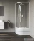 Ravak BLIX II NBLCP4 Sabina 80x80 negyedköríves tolóajtós zuhanykabin,transparent üveg, matt fehér 3BM40E40Z1