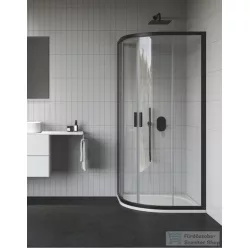   Ravak BLIX II NBLCP4 90x90 negyedköríves tolóajtós zuhanykabin, transparent üveg, fekete 3BM70300Z1